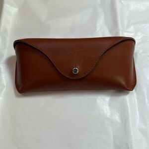 Ralph Lauren Eyeglasses Leather Brown Case Made In Italy